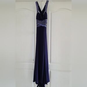 Chic Purple Beaded Prom Dress